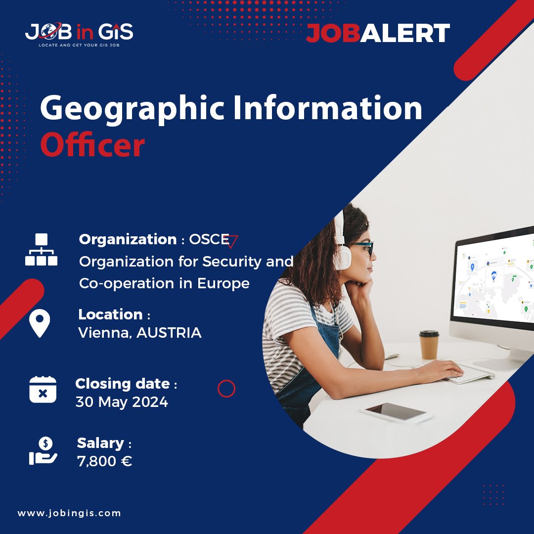 #jobingis : OSCE - Organization for Security and Co-operation in Europe is hiring a Geographic Information Officer
📍: #Vienna, #AUSTRIA
💰 : 7,800 €

Apply here 👉 : jobingis.com/jobs/geographi…

#Jobs #mapping #GIS #geospatial #remotesensing #gisjobs #Geography #cartography