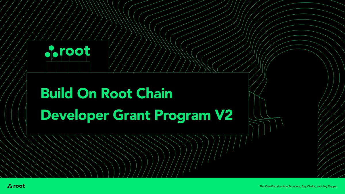 🌱 Build it with @0xRootLabs & Build it on Root Chain. Offering one-time/recurring grant payments from $5,000 to $50,000 to individuals and teams who share our vision. Apply 👉bit.ly/3y7syS0 Dev Docs 👉sdk.root.xyz Grant Program V2 👉bit.ly/44wQkTp