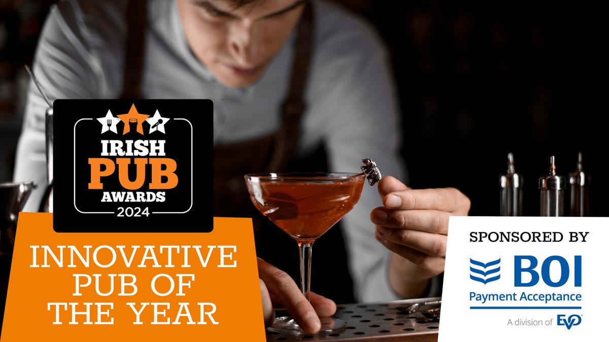 Help us find the 'Innovative Pub of the Year' for the @IrishPub_Awards Let's reward innovation such as renovation of the premises or implementation of a new process.

Enter today at irishpubawards.ie
Sponsored by: @BOIPA_