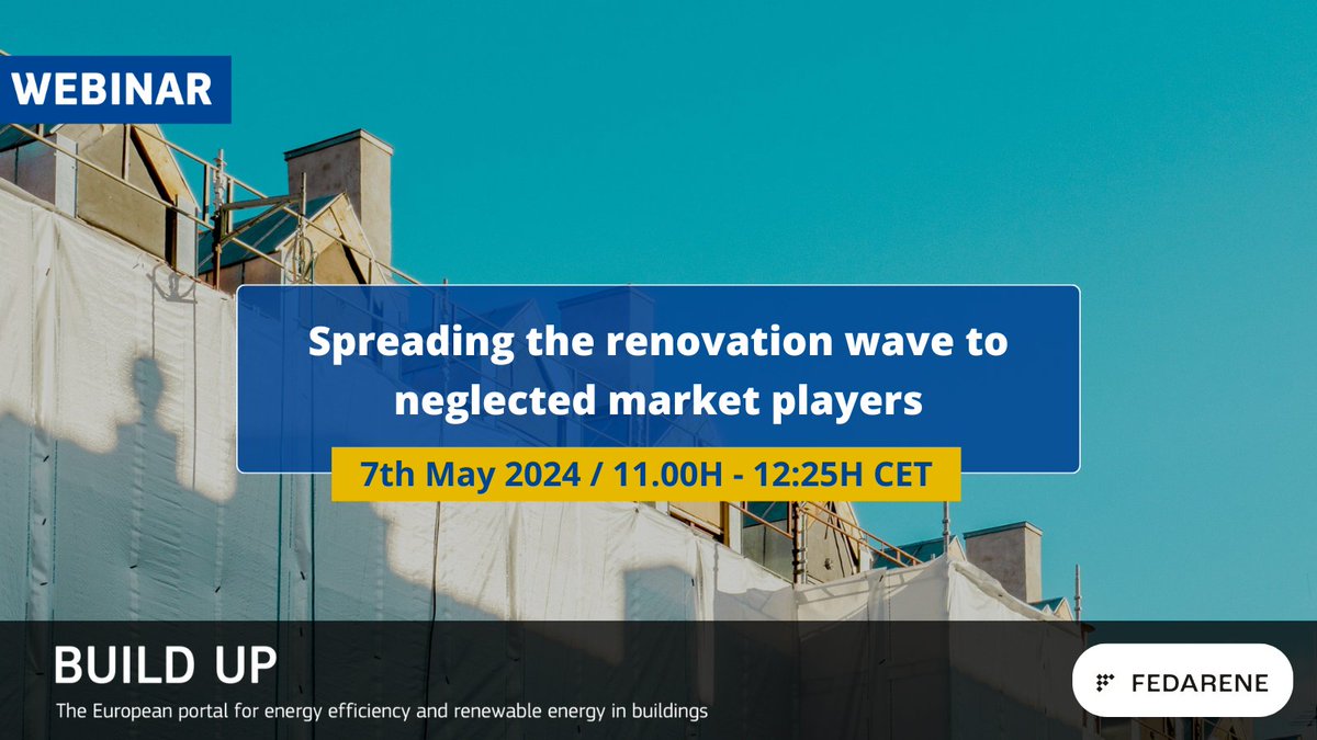 ⚠ LAST CALL | The #webinar 'Spreading the #RenovationWave to neglected market players' is TOMORROW!🖥 🕚 11.00H The session is organised together with @Fedarene and the collaboration of the #EUPeers project (@LIFEprogramme)📝 You can still register! 👉 build-up.ec.europa.eu/en/news-and-ev…