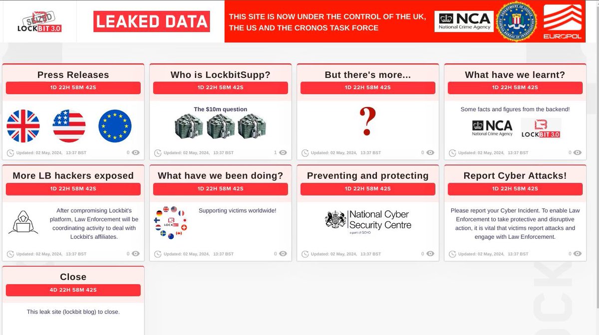 #Lockbit 3.0'ın daha öncesinde ele geçirilen sitesi tekrar aktif hale getirildi. #Ransomware