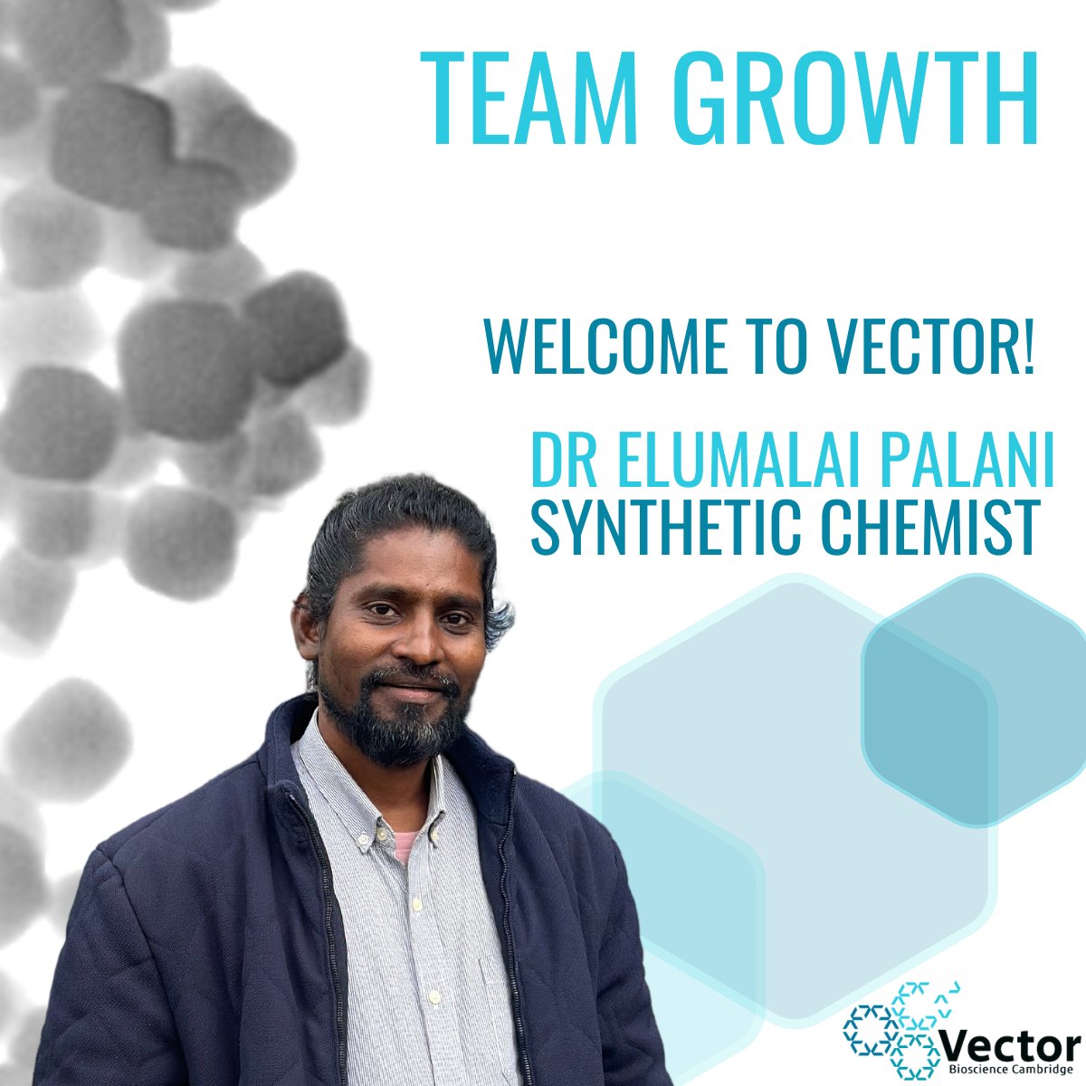 🌱We are growing! 
Welcome Dr Palani Elumalai, our newest #team member. We're eager to see the incredible contributions he will make in helping us revolutionize cancer treatment.

Welcome to the team, Elumalai!

#TeamGrowth #VectorTeam