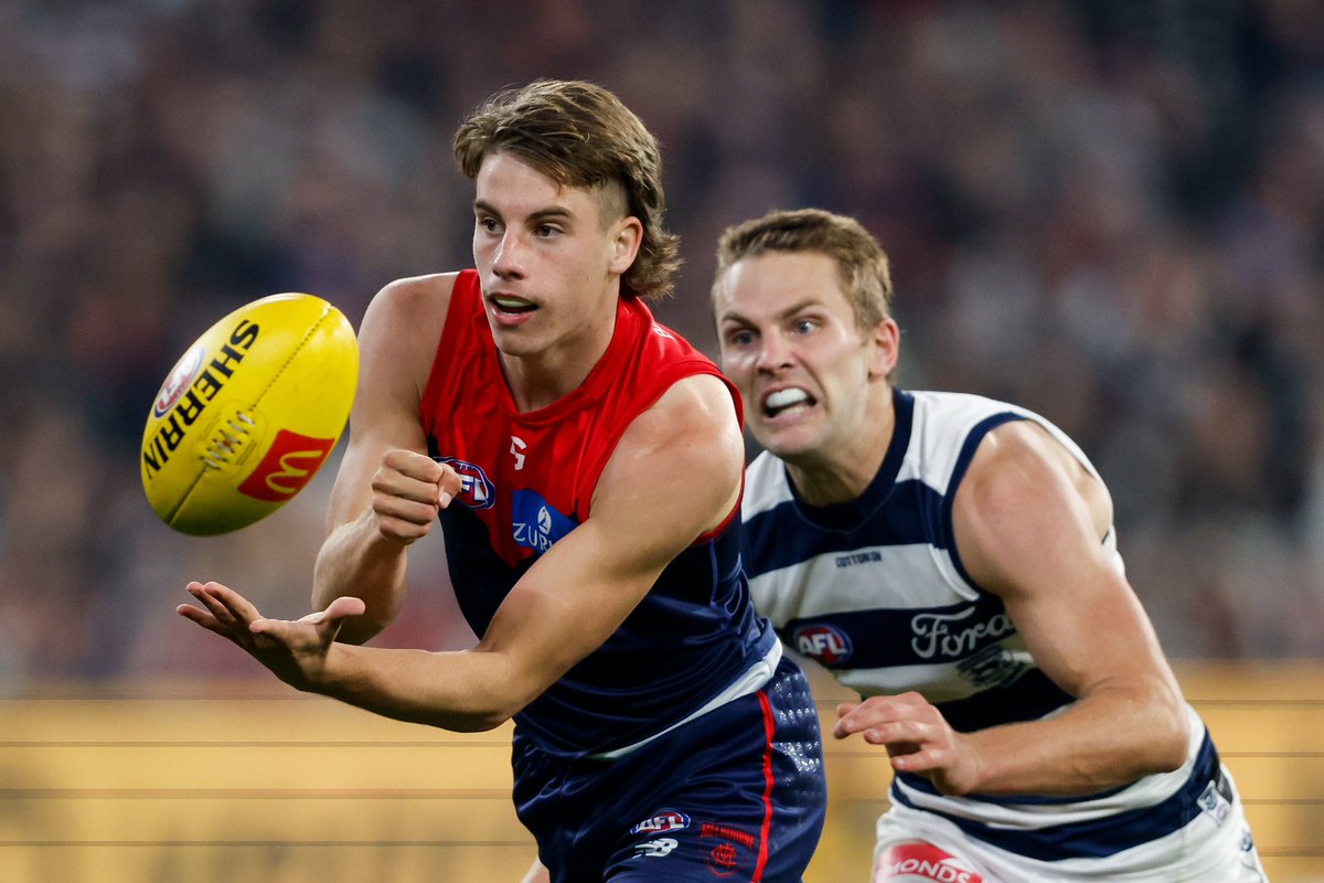Caleb Windsor is the Round 8 AFL Rising Star nominee 🔥 Windsor had 18 disposals, nine score involvements and six tackles in Melbourne's win over Geelong. A product of Lysterfield, Knox and South Belgrave, he was drafted from Eastern Ranges at pick 7 in the 2023 National Draft.