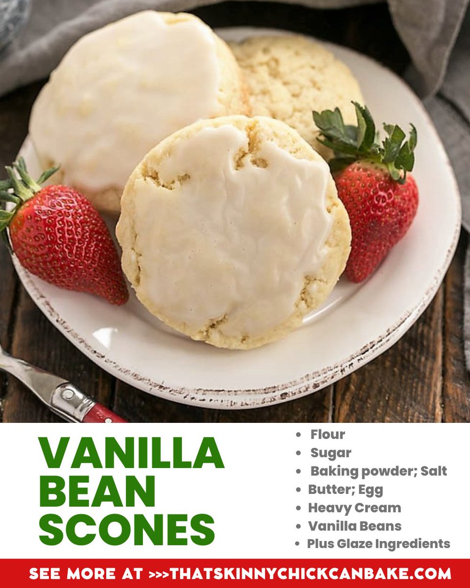 Vanilla Bean Scones - Perfect for Tea Time - That Skinny Chick Can Bake thatskinnychickcanbake.com/vanilla-bean-s… via @thatskinnychick