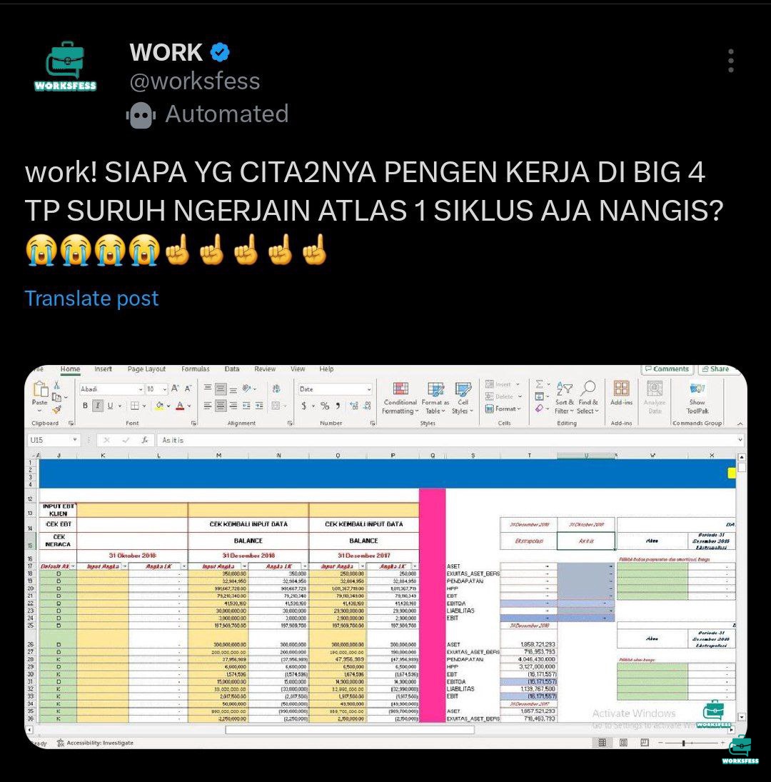 work! guys maap before its getting number, buat yg nanyain ini tugas kuliah ya, emg ada praktikum audit & datanya ofc palsu & perusahaannya boongan, jd aman yah😭🫶 yg mau bljr bs tutor dr yt aja audit atlas, untuk templatenya bs download dr pppk kemenkeu yg v2.1