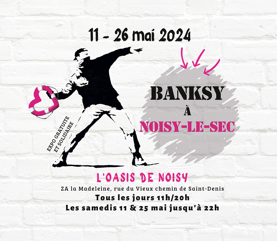 Banksy débarque à @VilleNoisyleSec ! Ne manquez pas l'exposition gratuite #StreetArt #Banksy + d'info>>> bit.ly/4a78bS3