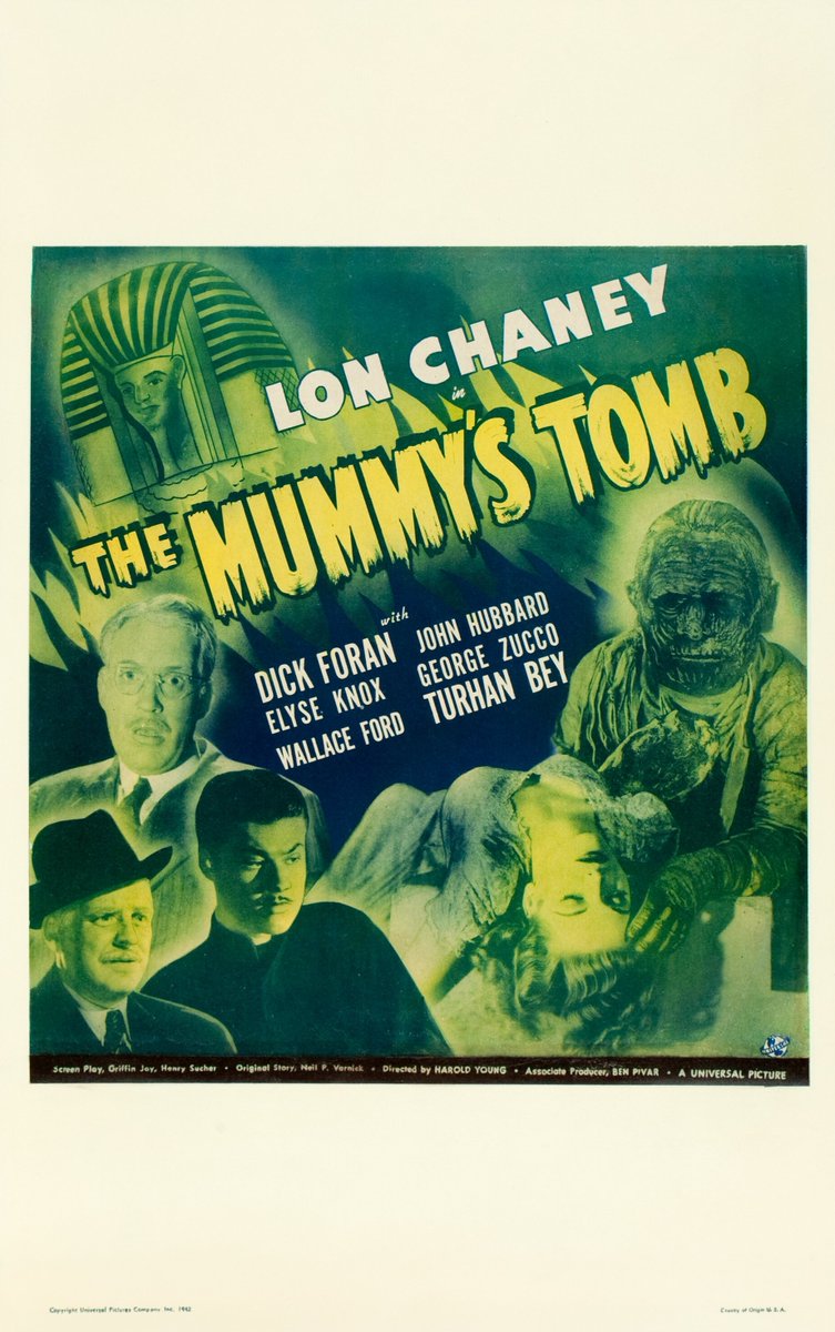The Mummy's Tomb (Universal, 1942)
Window Card (14' X 22')
.
#TerrorbyNight #TheMummysTomb #LonChaneyJr #UniversalMonsters #ClassicHorror #VintageHorror #MonsterKid
.