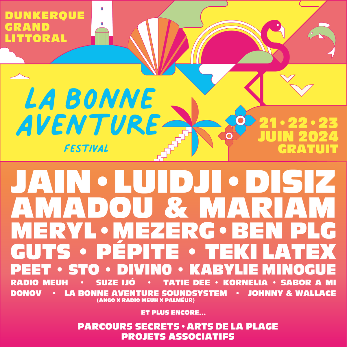 Ils·elles rejoignent la programmation hot en couleurs de l’édition 2024 de La Bonne Aventure,  il ne manque plus qu’une joyeuse marée humaine pour compléter la carte postale. 🌊

Rendez-vous les 21, 22, 23 juin sur la digue de Malo-les-bains 🎉