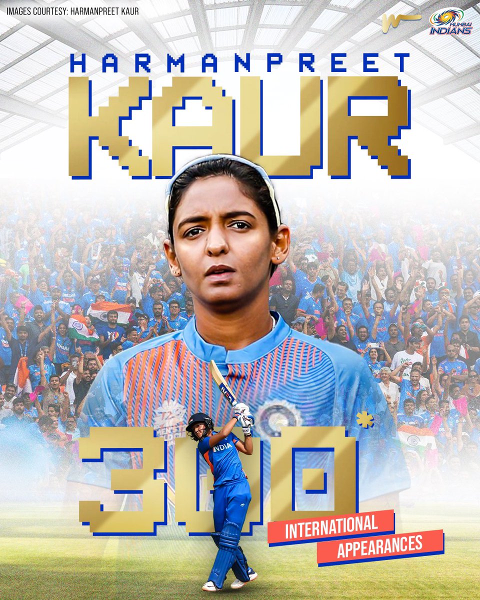 𝟑𝟎𝟎* reasons to love Harman in #TeamIndia's blue! 💙

Congrats Skip, on the mega milestone 🫡

#OneFamily #AaliRe #BANvIND
