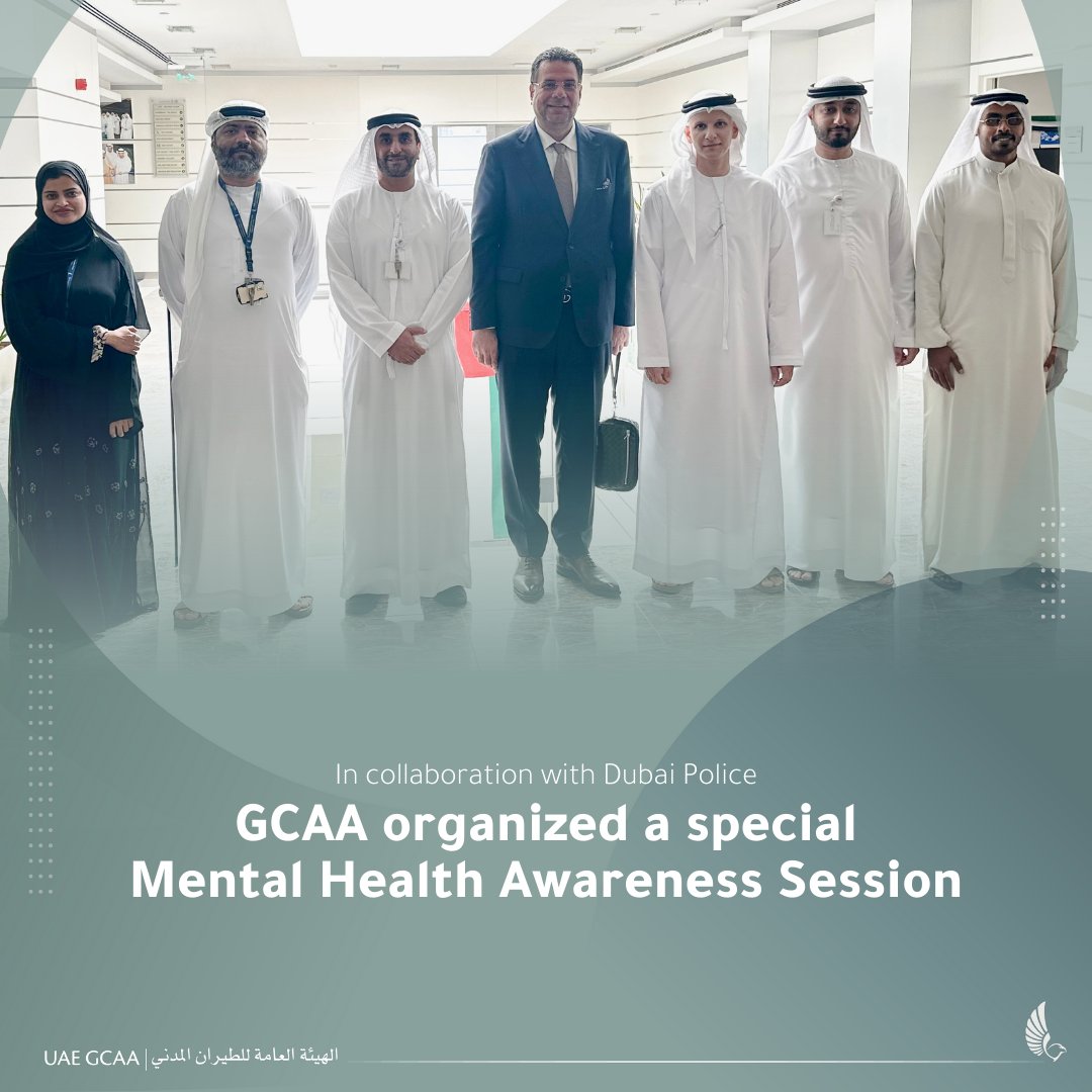 In collaboration with Dubai Police, GCAA organized a special Mental Health Awareness Session tailored exclusively for SZC staff, featuring distinguished speaker Dr. Basem Hamed.