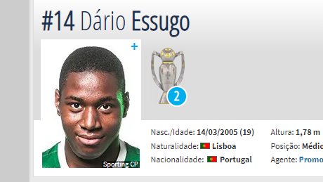 out of context Sporting.

Houve algum jogador português que já tenha sido campeão nacional 2x aos 19anos?!