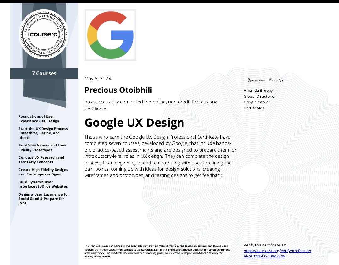 I'm excited to announce that I've just completed the Google UX design course! 🎉

#uxdesign #google