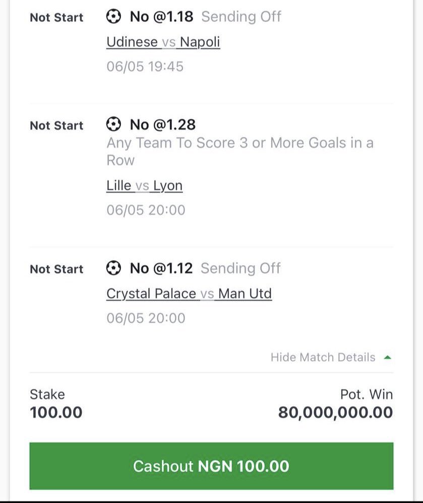 Sportybet 🏆 This option will win us 80M ❤️ Well analyzed game Don’t miss Get code here👉 t.me/+tXjVuL6kjiRjZ… @Ada_Daddyya @officials_dc @TuzTech_Szn_ @bettinghubgames @Freshtip1 @Emeritus_Tip @Kpstandfit