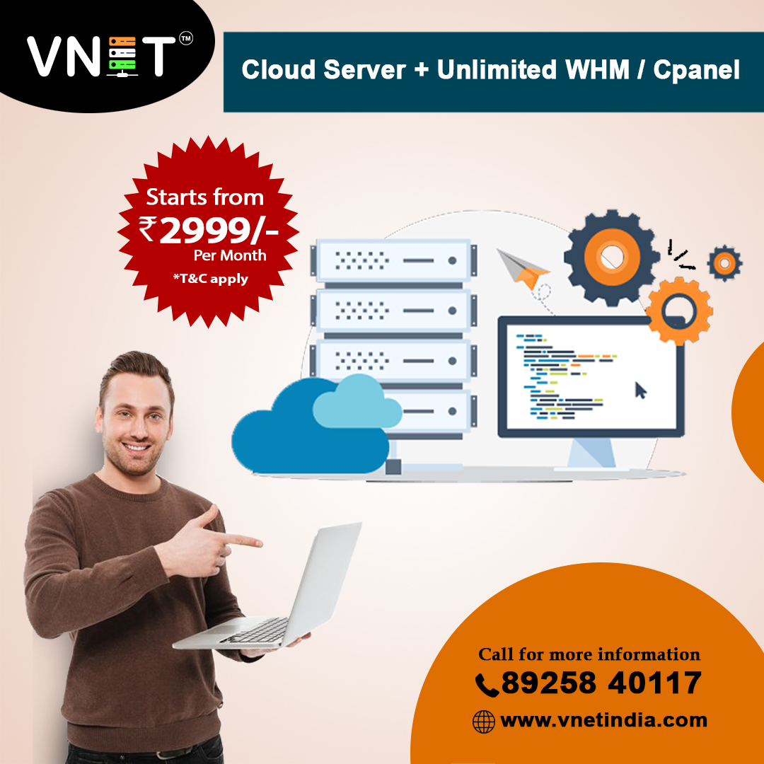 Cloud-based server with unlimited WHM/cPanel, perfect for web hosting with scalability and powerful management tools.
For more details, please visit vnetindia.com

#vnetindia #CloudServer #WHM #cPanel #WebHosting #Scalability #ManagementTools #CloudHosting