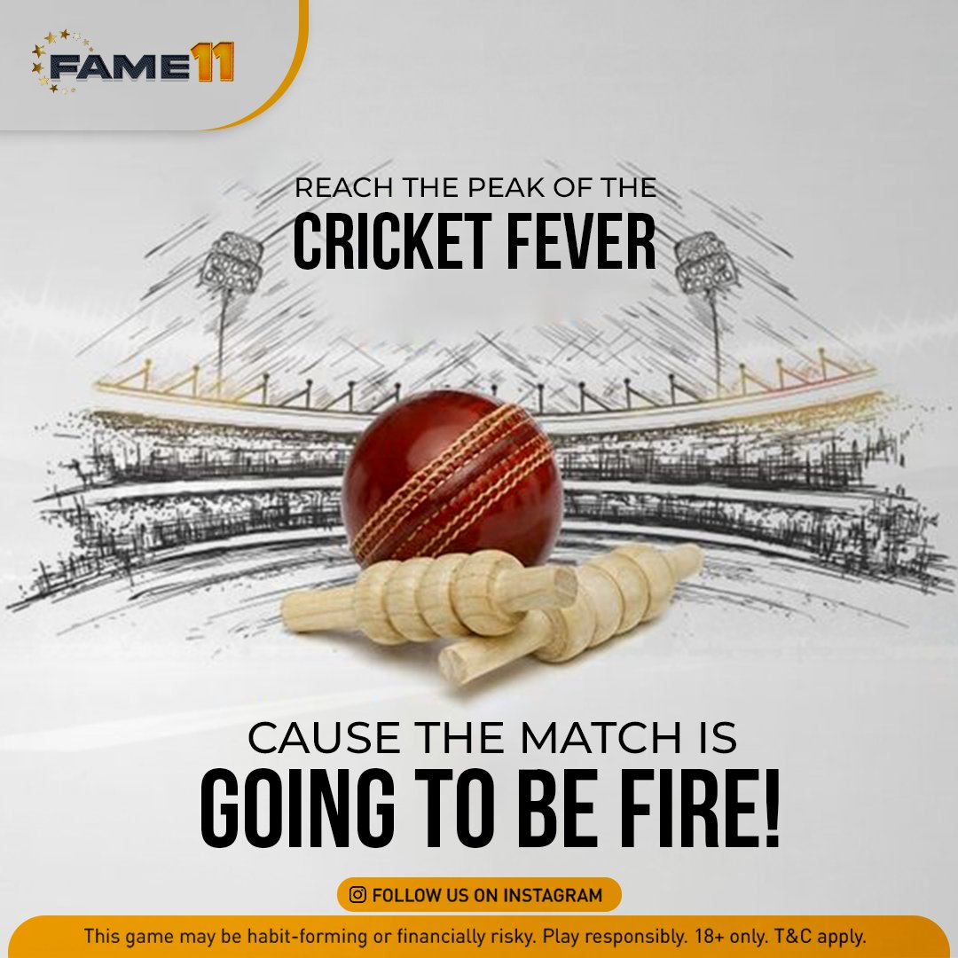 Let your cheers be heard! 🎉
Whether it's your favorite team or fantasy picks, we're here to cheer you on every step of the way! 🌟

Stay tuned for the launch of Fame11 to get the games begin! 🏆 🏏
.
.
.
#matchday #dreamteam #Fantasyteam #fantasycricket #team #cricketteam