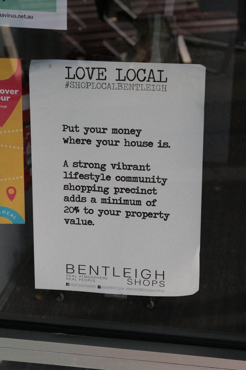 'Shop local, or your property value gets it' 🤮 #shoplocalbentleigh