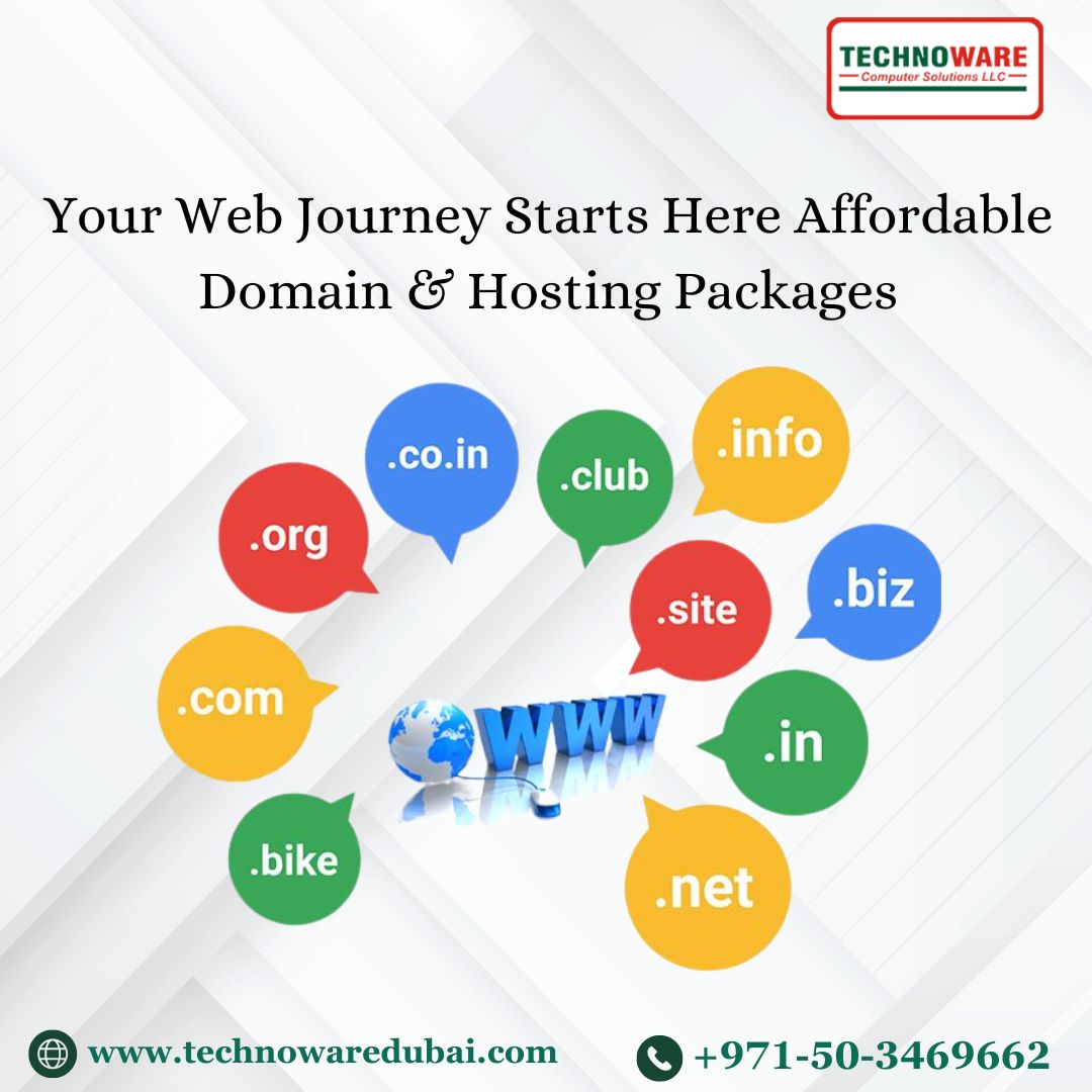 Unlock the gateway to your digital success with our seamless domain and hosting solutions. Elevate your online presence today!
#Technowaresolution
#OnlinePresenceMatters
#DigitalRealEstate
#WebHostingSolutions
#TechnowareDubai
contact us:+971-50-3469662
technowaredubai.com