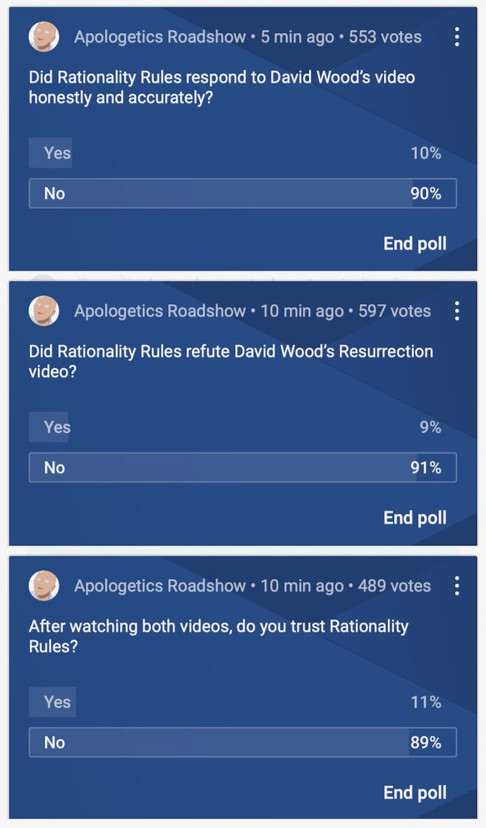 The Rationality Rules channel posted a video that supposedly debunked my Resurrection video. Problem is, he never so much as mentioned my actual argument. So I played BOTH videos during a livestream and asked viewers what they thought. Here are the results: