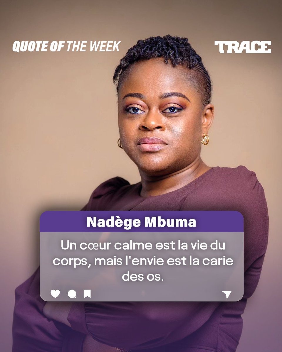 #QuoteOfTheWeek 'Celui qui est lent à la colère a une grande intelligence, mais celui qui est prompt à s'emporter proclame sa folie.🙏🏿' #NadegeMbuma✨
Agréable et paisible semaine à tous🙏🏿!
#EnjoyYourNewWeek #WeAreGospelMusic #TraceGospel