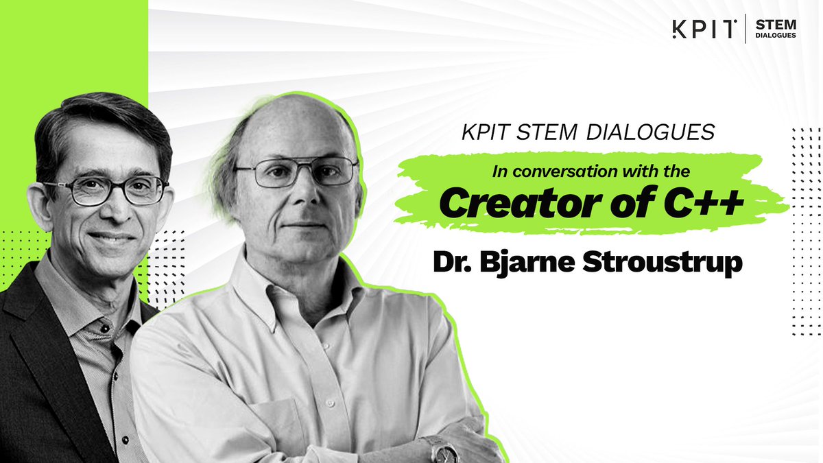 We're excited to share this insightful episode of KPIT STEM Dialogues featuring Dr. Bjarne Stroustrup, the creator of C++. Watch the full video: youtu.be/ATL30-bXppI #kpitstemdialogues #kpit #STEM #stemeducation