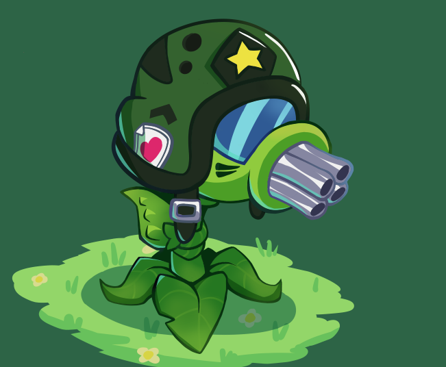 to compensate for the lateness, here's a drawing of gatling pea too #pvz