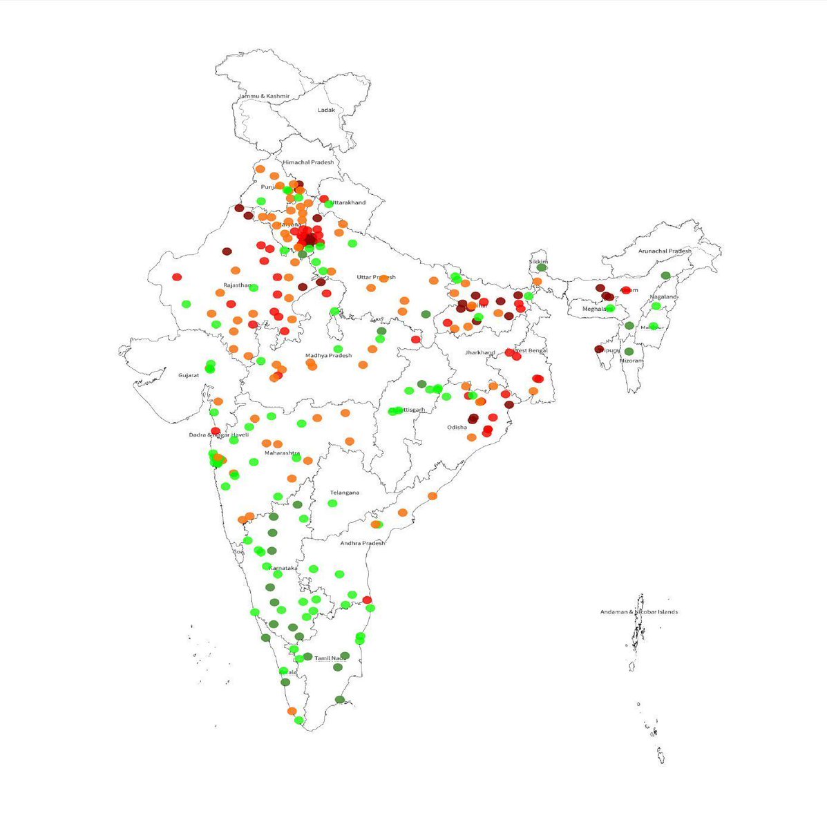 NEW | India monthly ambient air quality snapshot out now! 💡 See highlights below & subscribe on CREA's dedicated webpage to receive the complete snapshot👇 ⚠️ Air pollution persists despite improvement in air quality in April