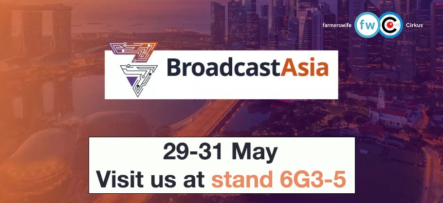 Join us at @BroadcastAsia on May 29-31 to explore the latest features in @cirkusapp and the new farmerswife 7.1! Visit us at stand 6G3-5! Plus, meet our partner @gencomtech, farmerswife's official APAC reseller and a leading provider of media technology solutions.