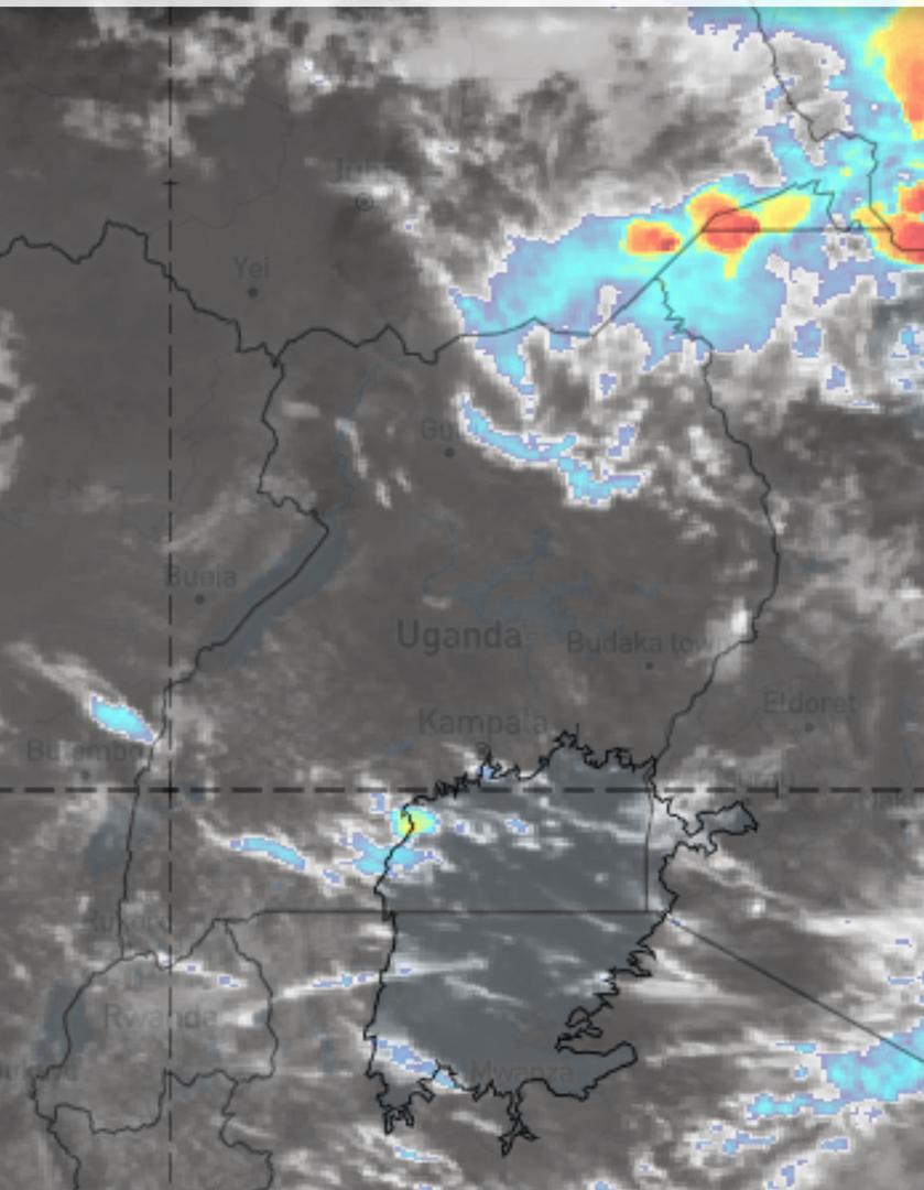 Sunny intervals continue to dominate most areas of the country this afternoon. However,Isolated showers are expected in Karamoja region, central Northern Kyoga basin, Mid Western and Western lake Victoria Basin.