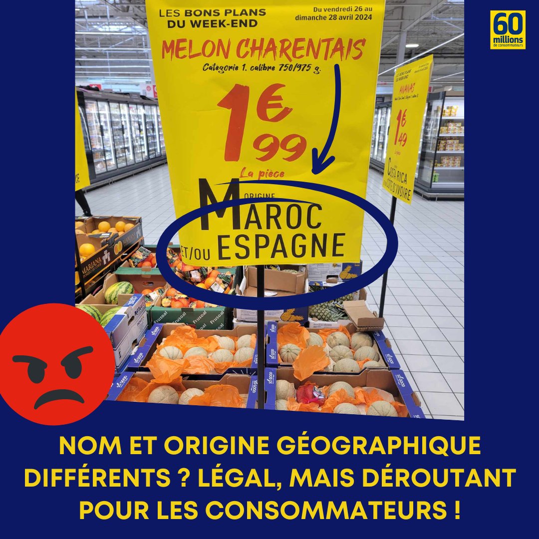 Un melon charentais marocain ou espagnol ? Ce n’est pas une erreur : 'melon charentais' est une dénomination commerciale. Le fruit ne bénéficie pas d’une #AOP ou d’une #IGP.
Idem pour les escargots de Bourgogne polonais et la moutarde de Dijon canadienne !