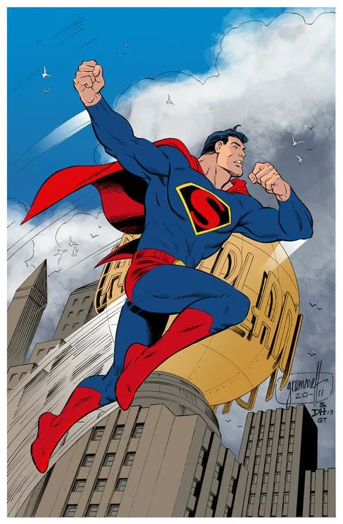 BATMAN & ROBIN / SUPERMAN
Art by Tom Grummett 
#Batman #Robin #Superman #dccomics