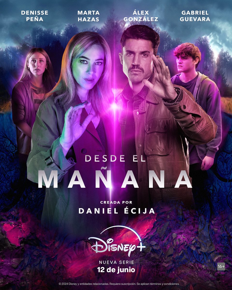 Aquí lo imposible es posible 💜⏳ No te pierdas #DesdeElMañana, una nueva serie creada por Daniel Écija y protagonizada por Marta Hazas, Alex González, Denisse Peña y Gabriel Guevara. A partir del 12 de junio, solo en #DisneyPlus