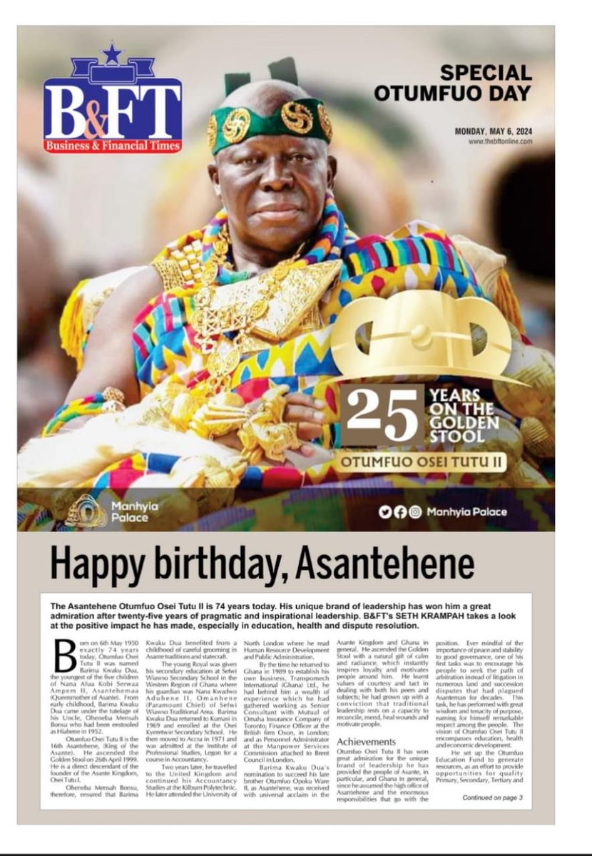 Get insight into the extraordinary life of Otumfuo Osei Tutu II, his legacy and his impact on our nation's heritage in our latest feature.

Dive deep into his story and uncover the secrets behind his enduring influence. 

#BFTOnline
#ManhyiaPalace
#GhanaHeritage
#GhanaHistory