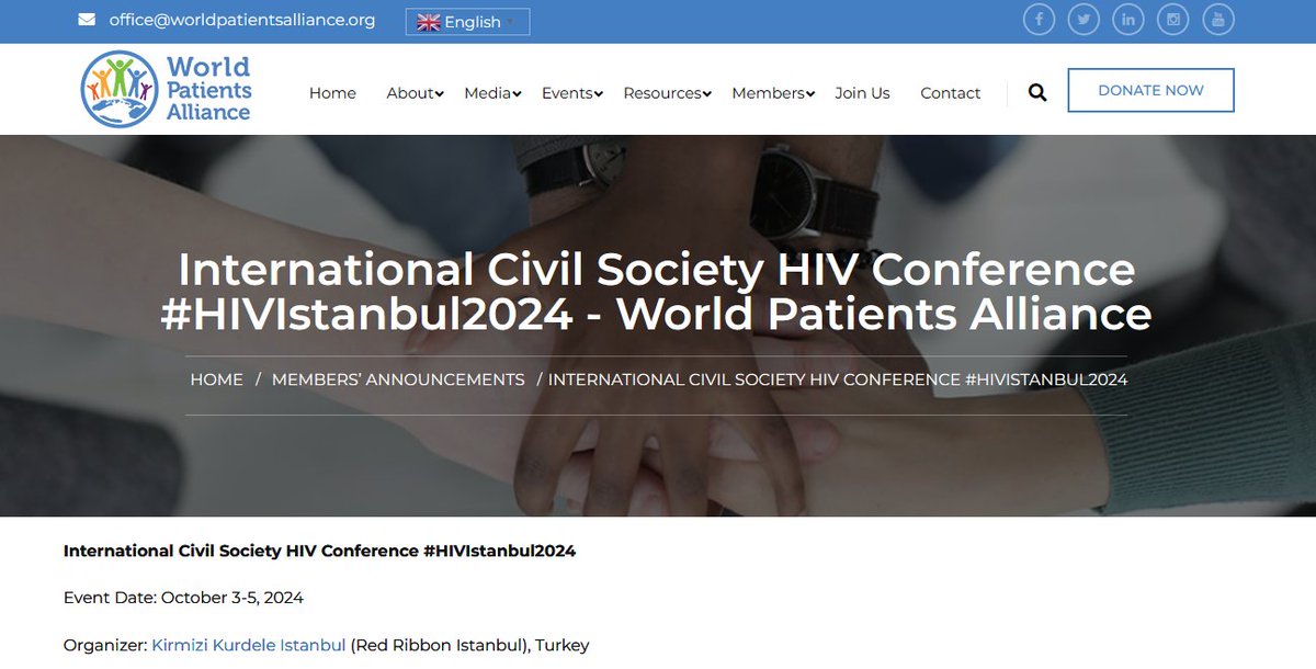 Thank you to the World Patients Alliance for supporting and promoting the International Civil Society HIV Conference #HIVIstanbul2024🙏 @worldpatients worldpatientsalliance.org/members-announ…