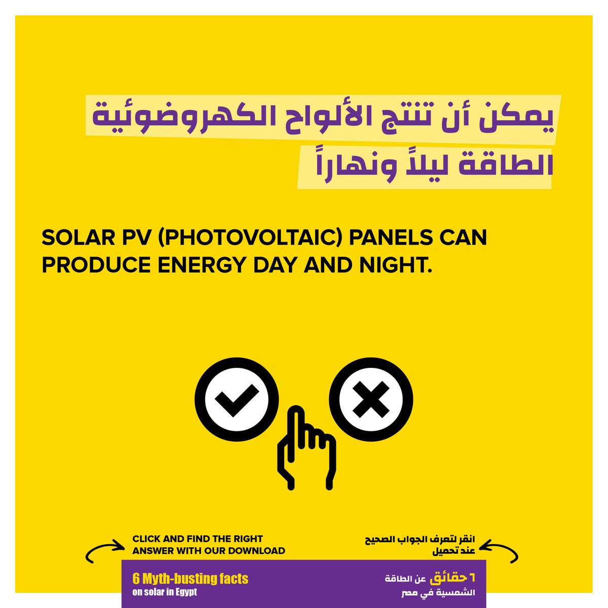 هل بإمكان الألواح الخاصة بالطاقة الشمسية إنتاج الطاقة ليلاً ونهاراً؟ هل اضغط/ي على الرابط لمعرفة الجواب الصحيح bit.ly/3xFdXNs