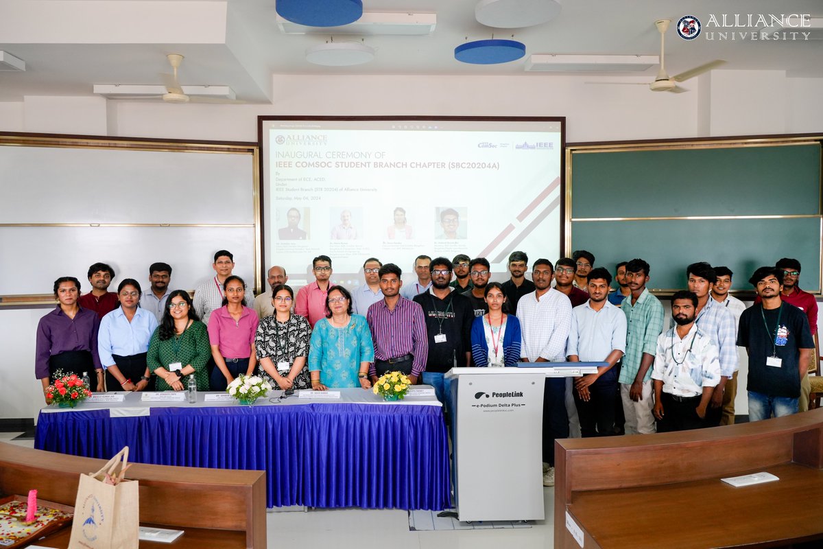 Alliance University officially inaugurated the IEEE Communications Society (ComSoc) Student Branch Chapter with distinguished guests. 

#WeTheAlliance #AllianceUniversity #Bengaluru #IEEE #IEEEComSoc #IEEEBangaloreSection