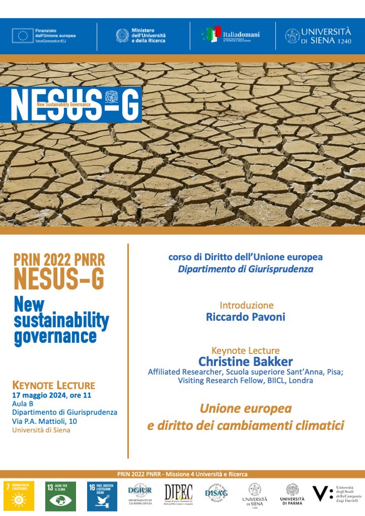 European and International Environmental Law (@eieljeanmonnet) on Twitter photo KEYNOTE LECTURE:
We are extremely happy to welcome Christine Bakker back to Siena next 17 May for a lecture on EU Law and #climatechange. 🇪🇺🌱
<a href="/riccardo_pavoni/">Riccardo Pavoni</a> <a href="/dgiurunisi/">dgiur unisi</a> KEYNOTE LECTURE:
We are extremely happy to welcome Christine Bakker back to Siena next 17 May for a lecture on EU Law and #climatechange. 🇪🇺🌱
<a href="/riccardo_pavoni/">Riccardo Pavoni</a> <a href="/dgiurunisi/">dgiur unisi</a>