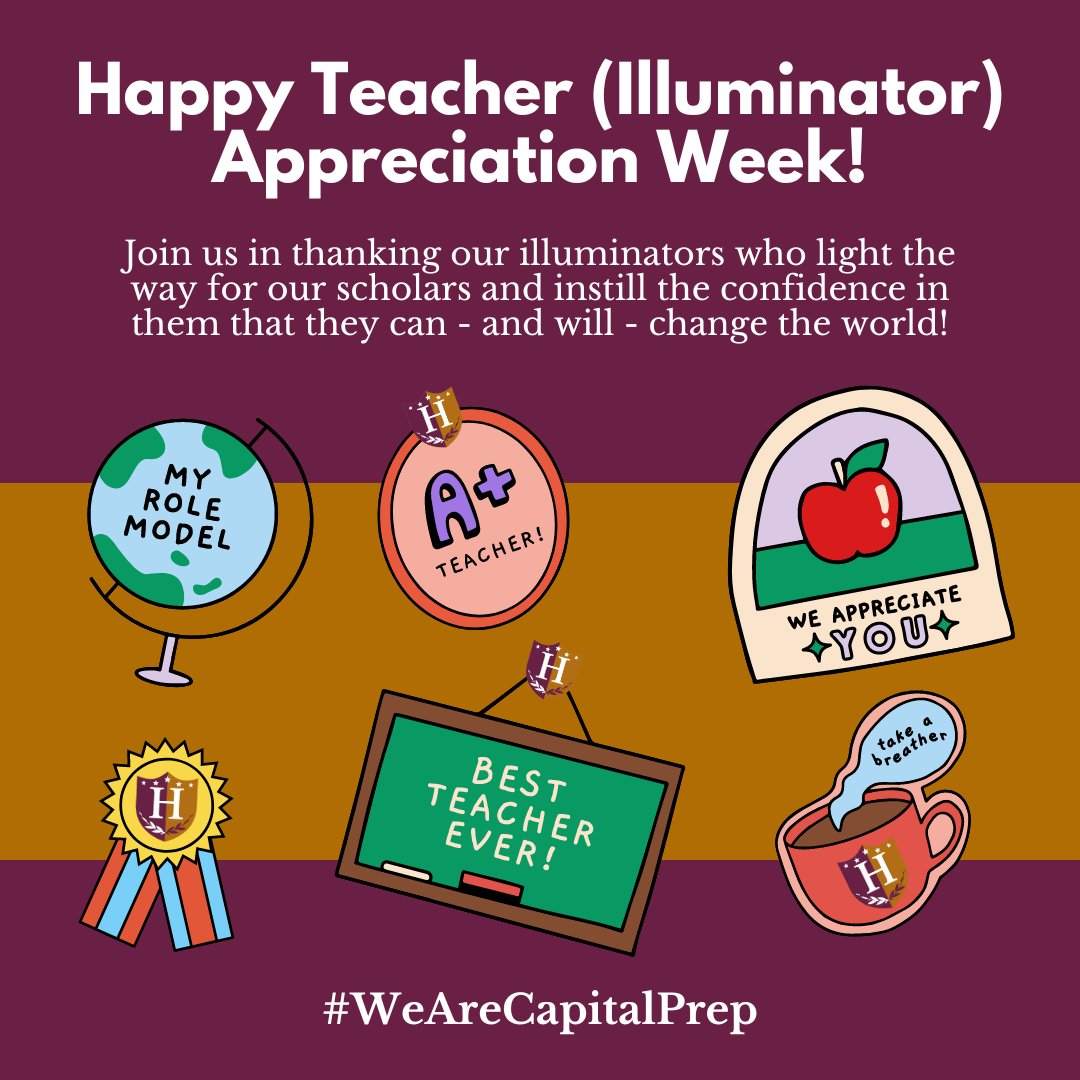 🍎✨ To all our amazing illuminators, thank you for lighting the way and shaping our future leaders. Your passion and dedication make all the difference. #TeacherAppreciationWeek #WeAreCapitalPrep