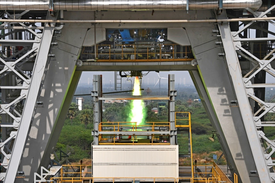 Successful ignition test on Semi Cryogenic Pre-Burner Ignition Test Article (PITA).

The first ignition trial was conducted successfully on May 2, 2024, at semi cryo integrated engine test facility (SIET) at IPRC, Mahendragiri.

Semi-cryogenic engine ignition is achieved using a