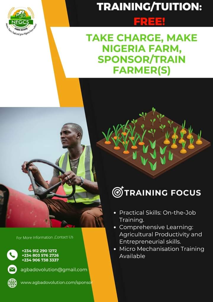 #SponsorAFarmer: We all need to make progress and be willing to be our brother's keeper, this is an opportunity for you to do just that by sponsoring/training a farmer today. #Agbadovolution