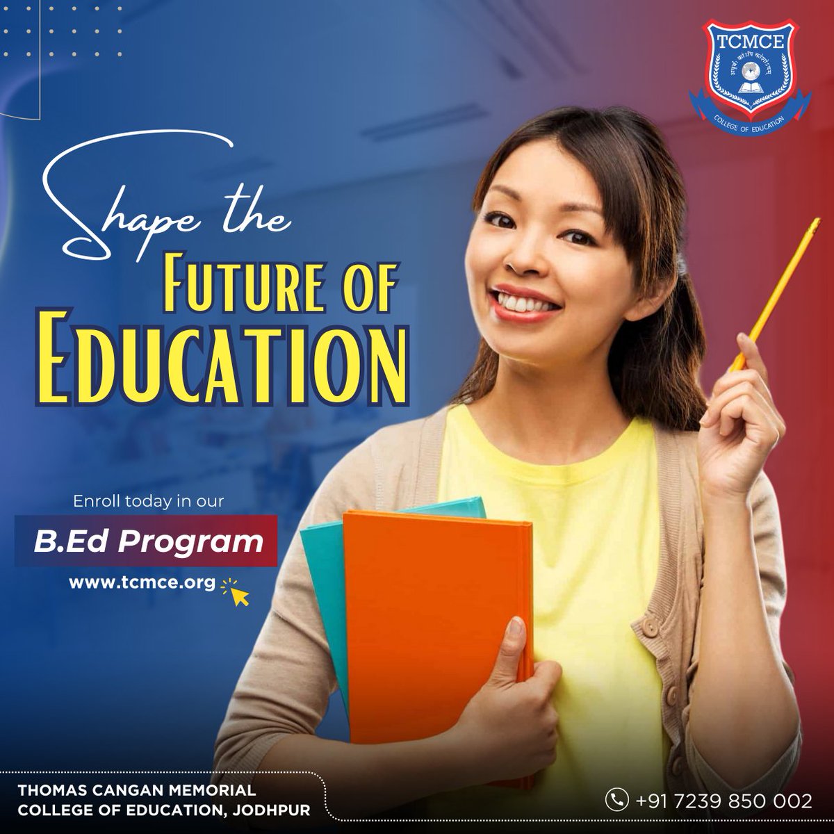 Join our Teacher Training College and unlock endless opportunities in the world of education. Enroll now for a fulfilling career ahead.

call +91 7239850002
Visit tcmce.org

#TeacherTraining #BEdProgram #TeachingExcellence  #Jodhpurcolleges #AdmissionsOpen