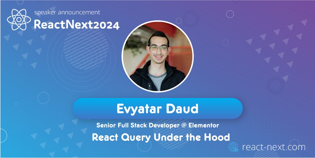 We are proud to announce that Evyatar Daud, Senior Full Stack Developer at @elemntor , will be speaking at #ReactNext24! See the full agenda on react-next.com