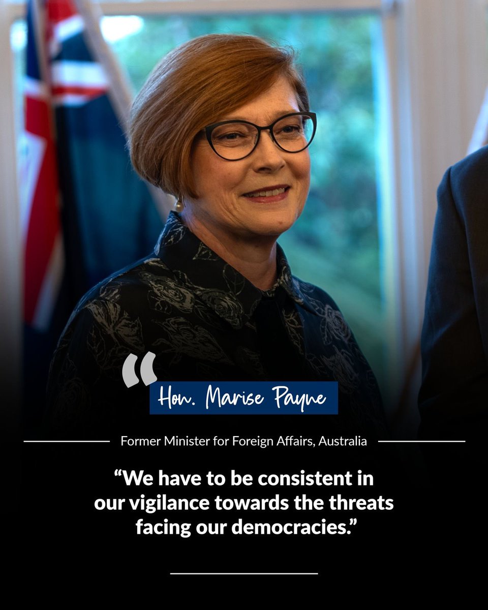 Democracy must never be taken for granted. As Australia’s former Foreign Minister @MarisePayne highlighted at our #2024iduforum in Wellington, there will always be those who seek to undermine our democracies. It is up to us to be prepared to defend our values. If you want to meet