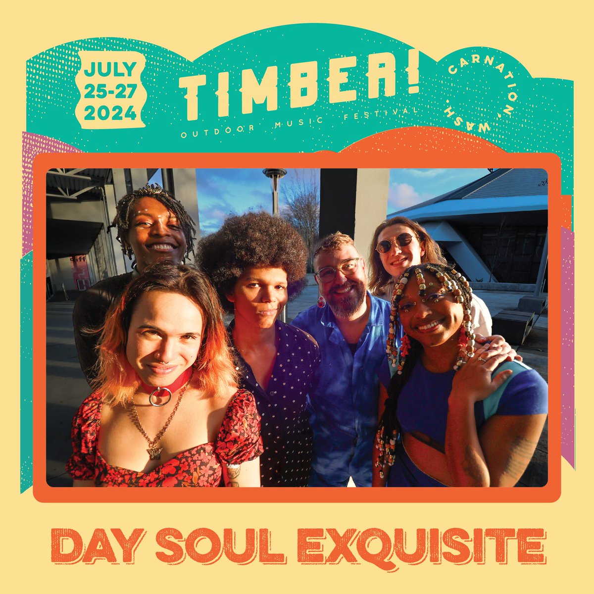 Seattle's psychedelic neo-soul sextet @dse_band returns to Timber! on Saturday, July 27. Their debut EP Sanguine & Cardamom is already one of our favorites of 2024. Snag your tickets & get ready to groove. Get your weekend passes before 6/1 to save $30: timbermusicfest.com
