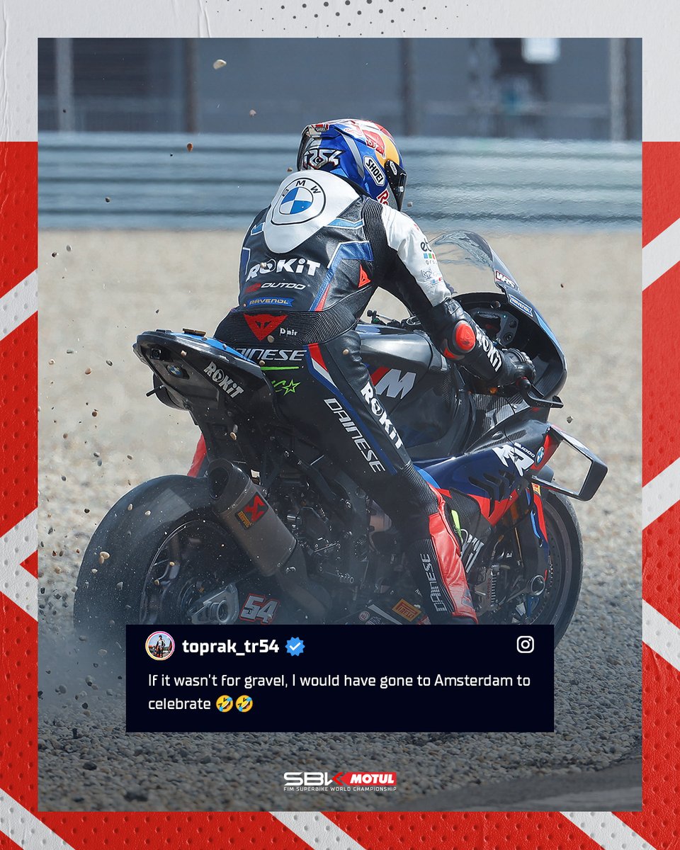 When you’re too caught up in the moment 👀

@toprak_tr54 we wanted to see your first celebration with BMW at Assen, Amsterdam was not an option!😅

#DutchWorldSBK 🇳🇱