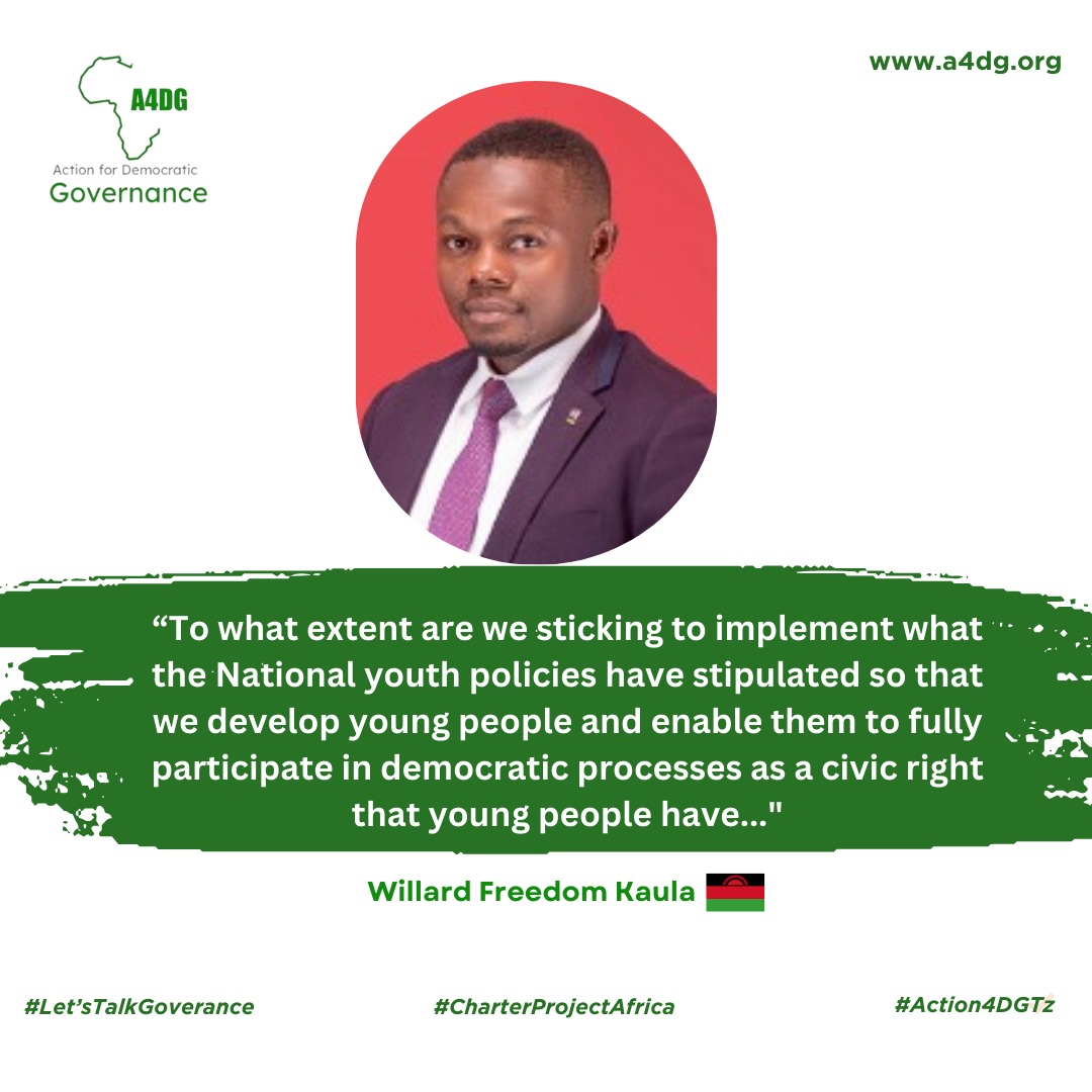 Willard Freedom quotes from Zambia during Vitual dialogue on “Regional Dialogue on the SADC Principles & Guidelines for Democratic Elections, A Space for young people…”

#Action4DGTz | #KanuniZaSADC | #CharterProjectAfrica