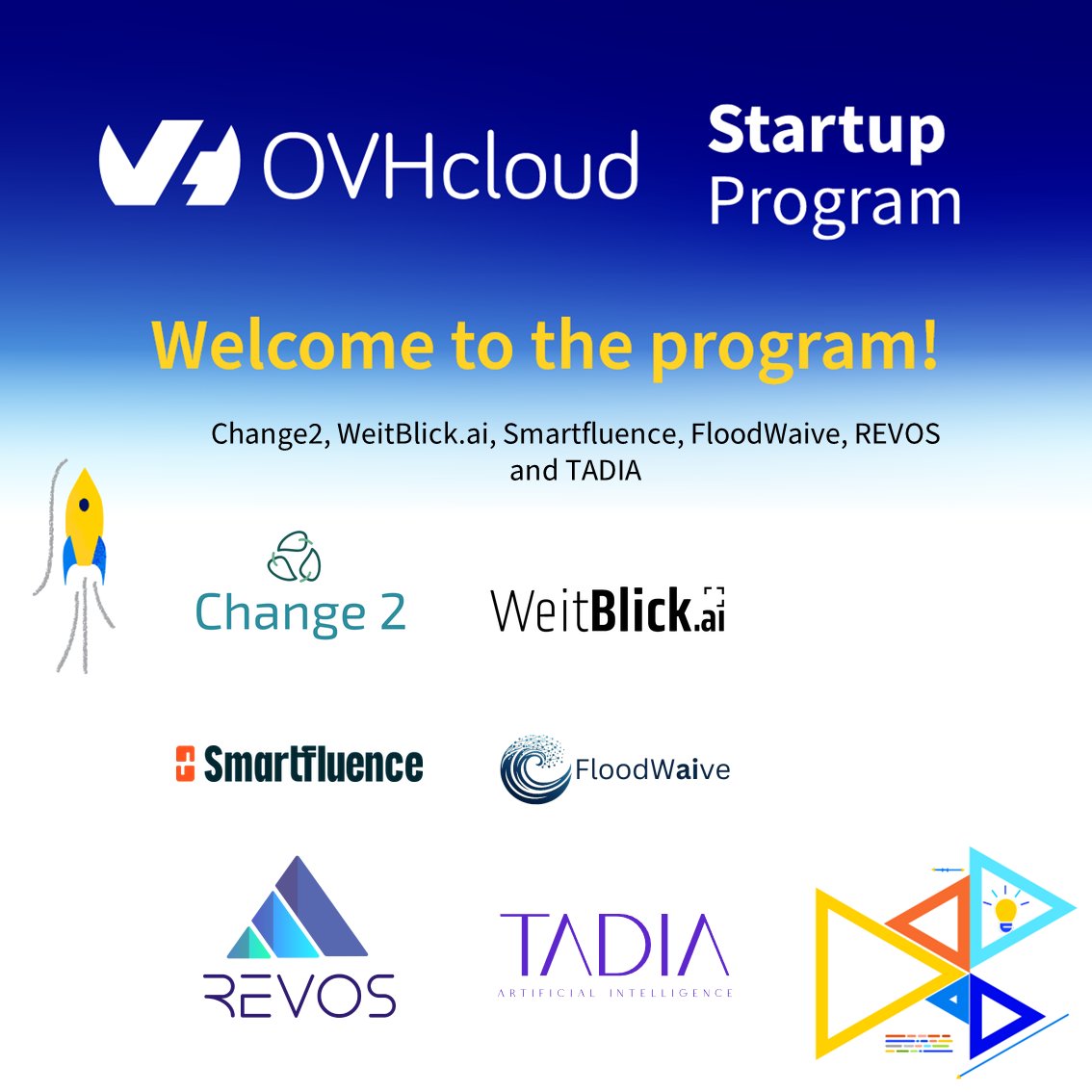 🌐 Excited to highlight another batch of pioneers in the @OVHcloud Startup Program! 🧠 @smartfluence 🔭#Weitblick.ai 🔄@revos_ai 🌊 #FloodWaive ♻️ @Change2_earth These startups are not just part of the future; they're creating it! #Innovation #AI #Sustainability