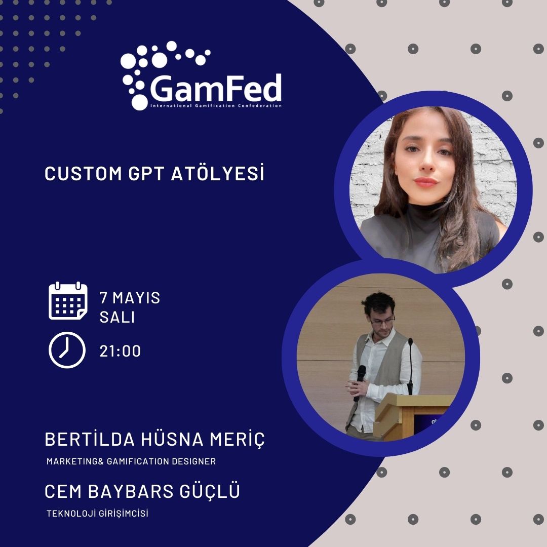 🤖GamFed Türkiye Yapay Zeka Ekibi'nden Bertilda Hüsna Meriç ve Cem Baybars GÜÇLÜ 'Custom GPT Atölyesi'nde Chat GPT'yi ön koşullu hale getirip iletişimin belirli bir konu çerçevesinde nasıl sınırlandırılacağını adım adım öğreneceksiniz. #yapayzeka #customgpt #iletişim