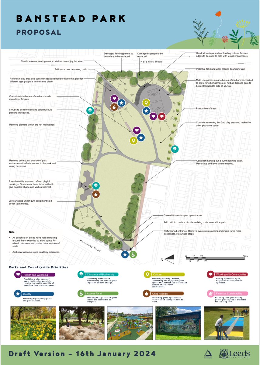 #Green Spaces -#Banstead Park Proposal- plan on a page consultation #Continue to promote & support a greener Gipton & Harehills #Supported by team Gipton & Harehills #Cllr Salma Arif #Cllr Asghar Ali