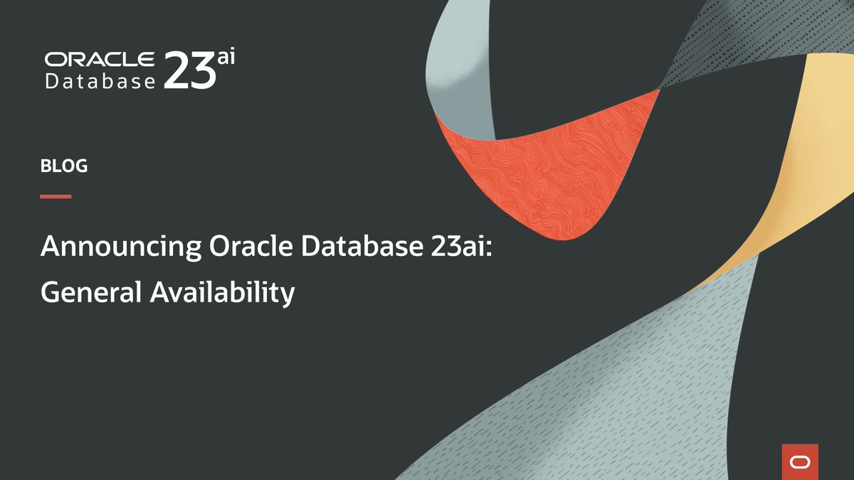📣 Exciting news! Oracle Database 23ai is now available, packed with innovations for developers. Enhance apps with AI Vector Search, JSON Relational Duality, Operational Property Graph, True Cache, simplified SQL interactions, and many more. Discover: social.ora.cl/6012jbfua