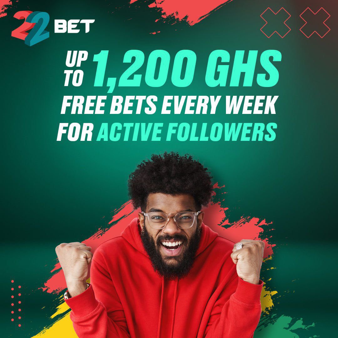 A 22bet account is a need for everyone cos 1. You can stream all matches including EPL and UCL 2. You get 200% bonus on first deposit up to 1200 cedis 3. 20 cedis free bet for using promo code “kaypoisson” 4. Better odds and interface Create account : cutt.ly/tw248dWZ